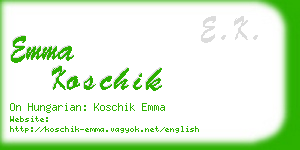 emma koschik business card